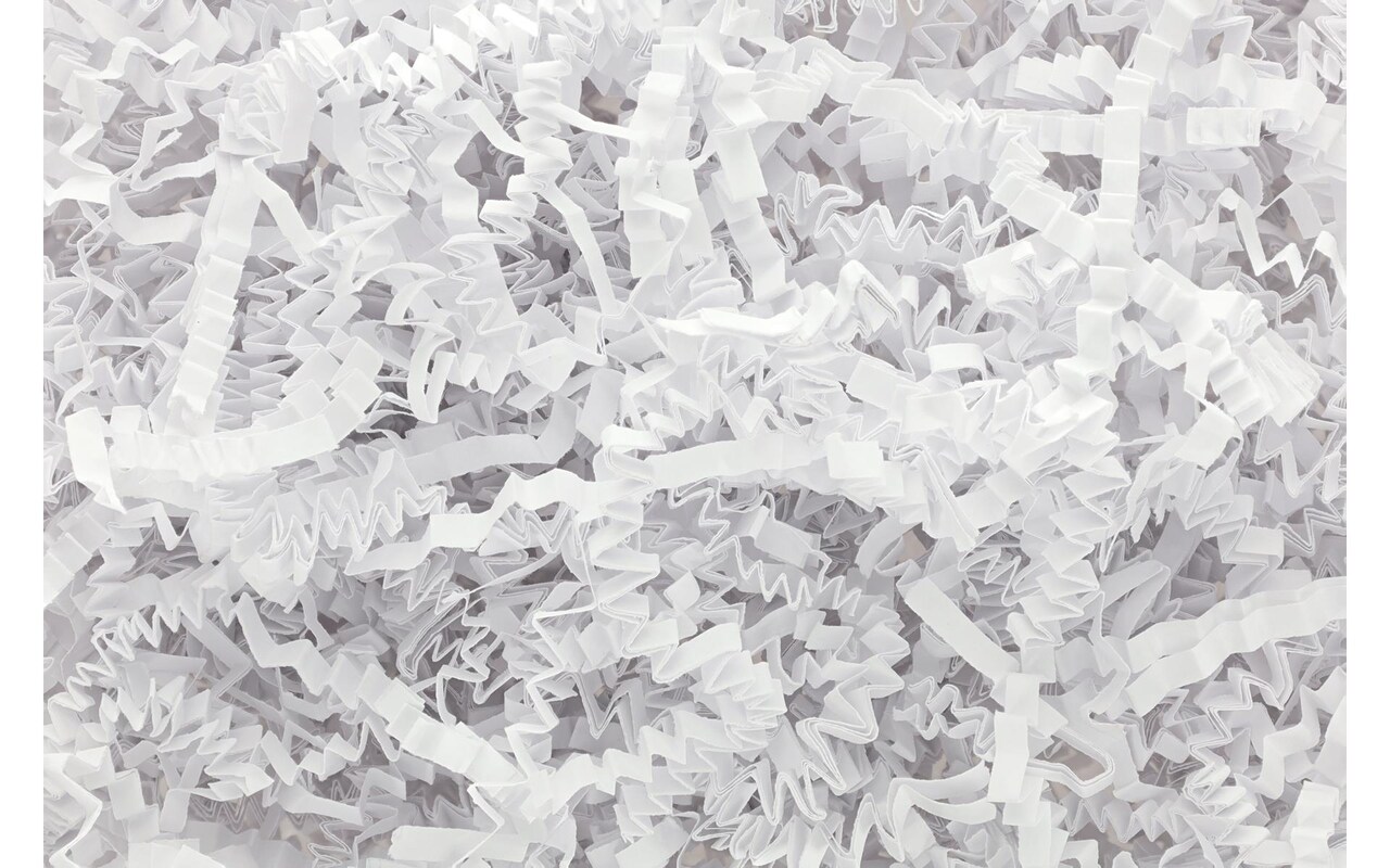 Essentials by Leisure Arts Crinkle Shred Bag, White, 2oz Shredded Paper Filler, Crinkle Cut Paper Shred Filler, Box Filler, Shredded Paper for Gift Box, Paper Crinkle Filler, Box Filling